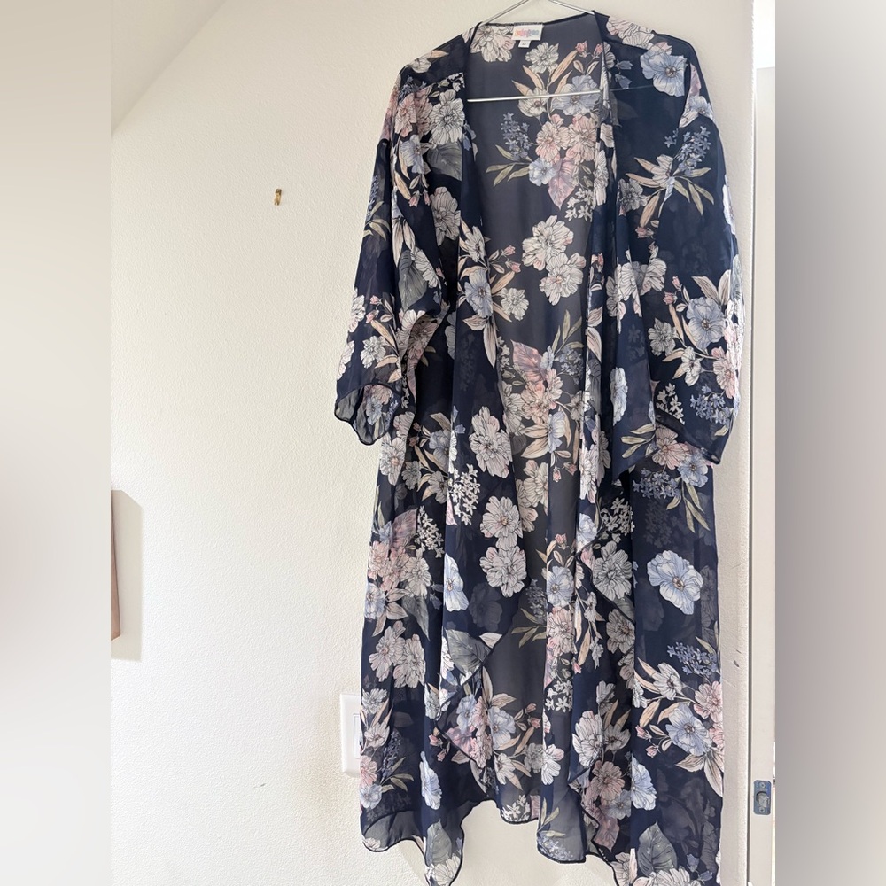LuLaRoe Floral Swimwear - Navy and White